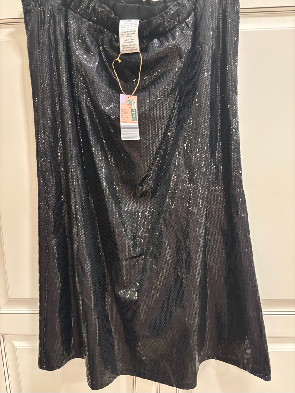 Black sequin skirt with lining xl